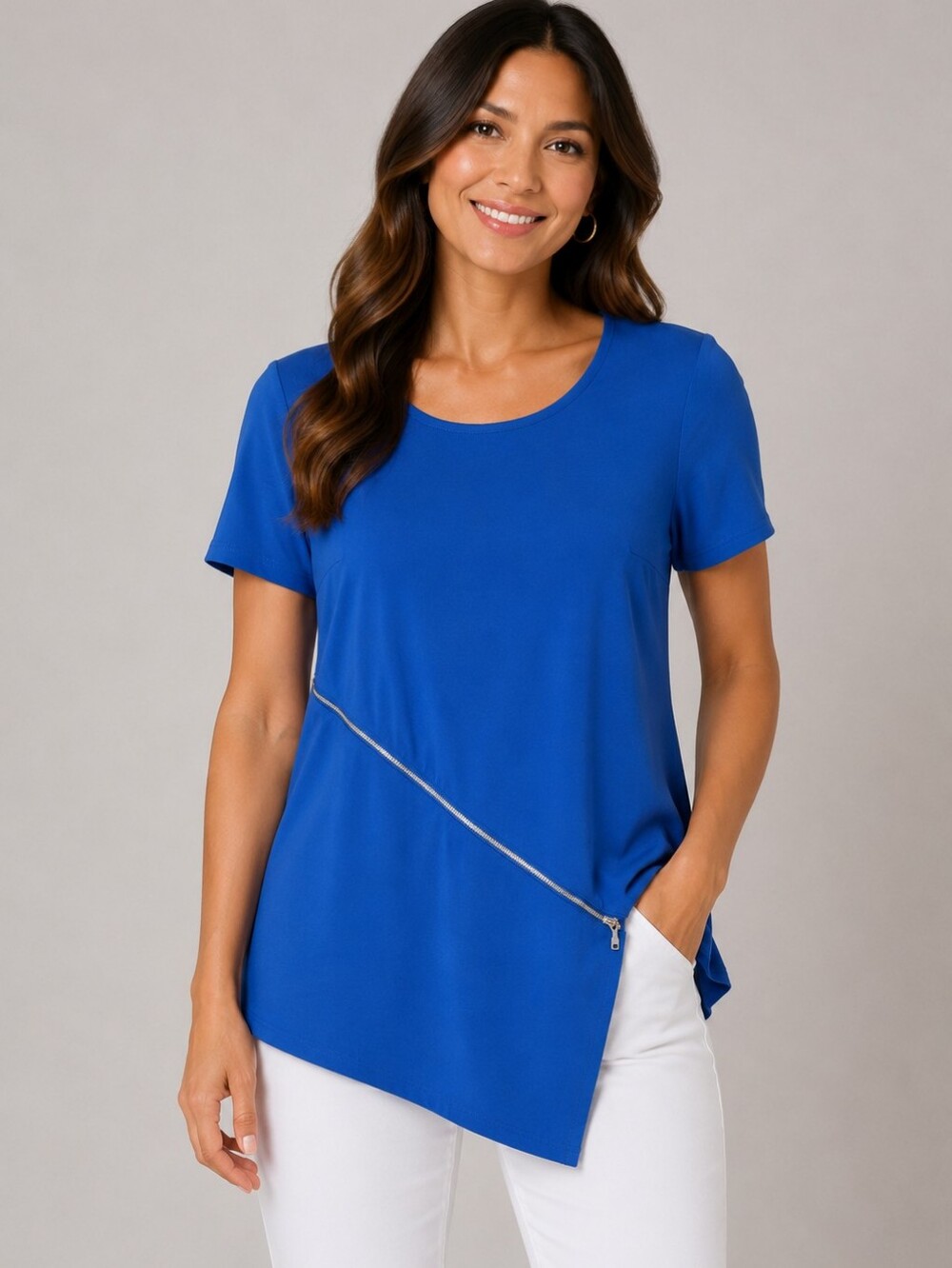 Roz & Ali Royal Blue Blouse.